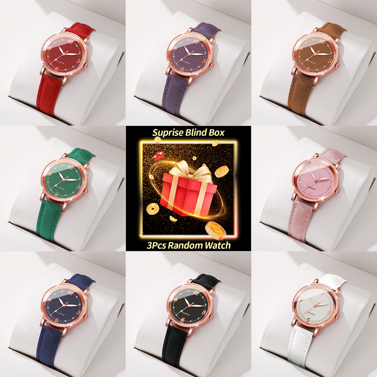 Women'S Fashion Quartz Watch - 3PCS Surprise Mystery Box-Fashion Women Watch