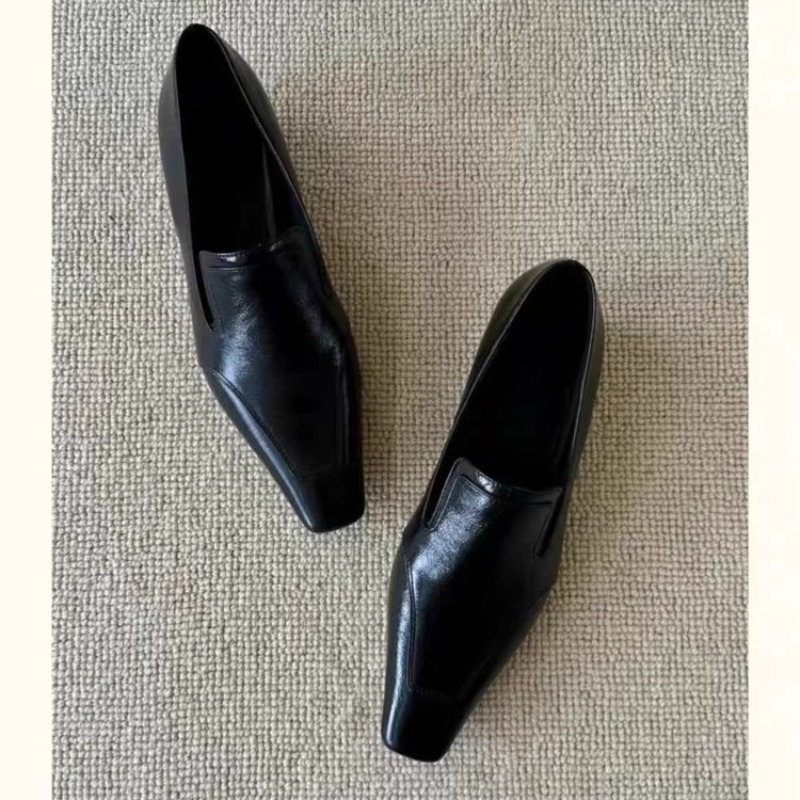 Women Fashion Heels - Retro Square Toe Deep Mouth Slip-on