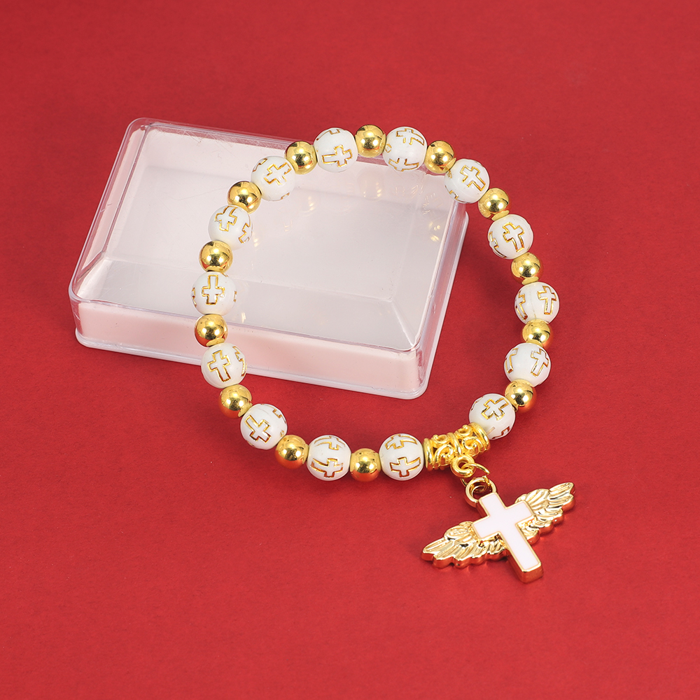 Women'S Fashion Vogue - Vogue elegance angel cross Beaded bracelet