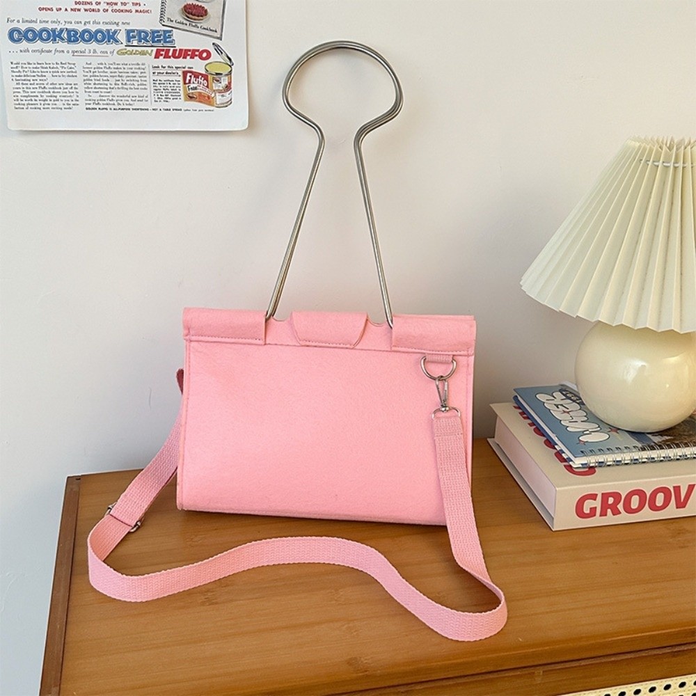 Women Fashion Fun - Large-Capacity Felt Binder Clip Crossbody Bag