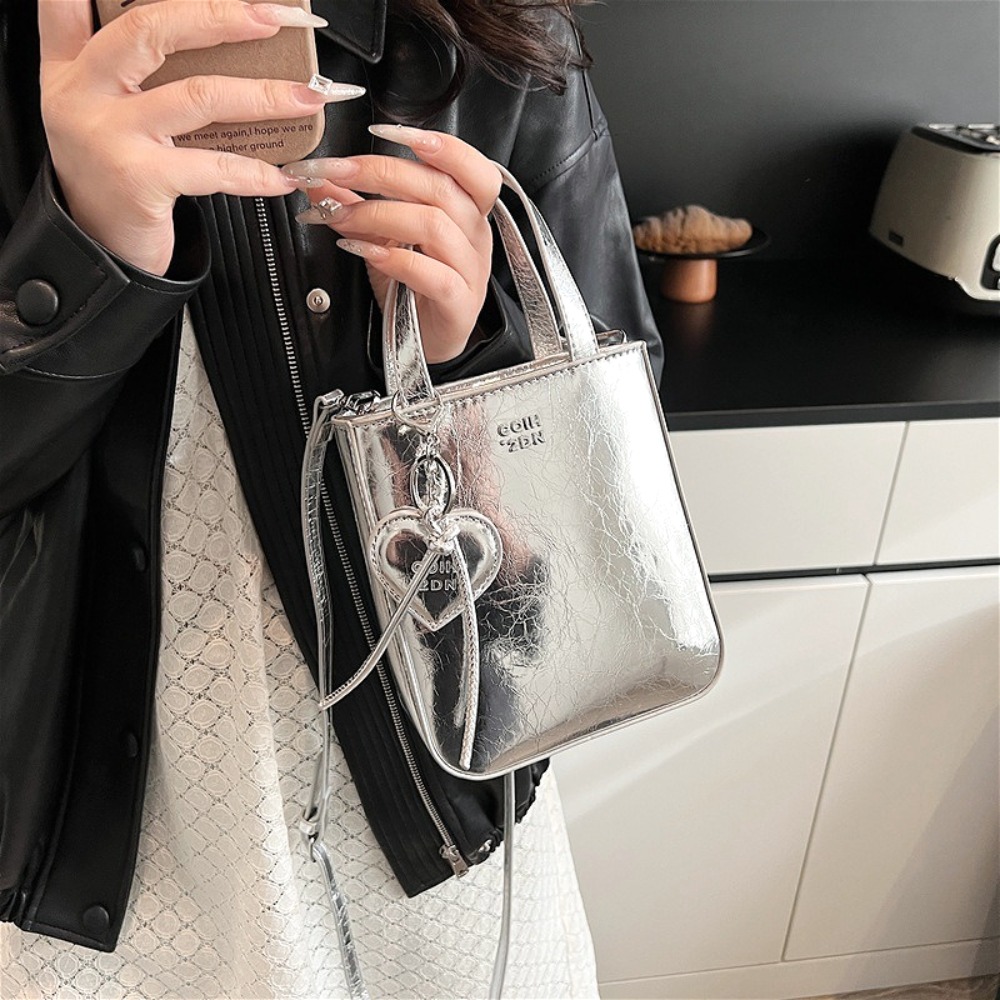 Women'S Fashion Vogue - Korean Women Bag Silver Mini Small