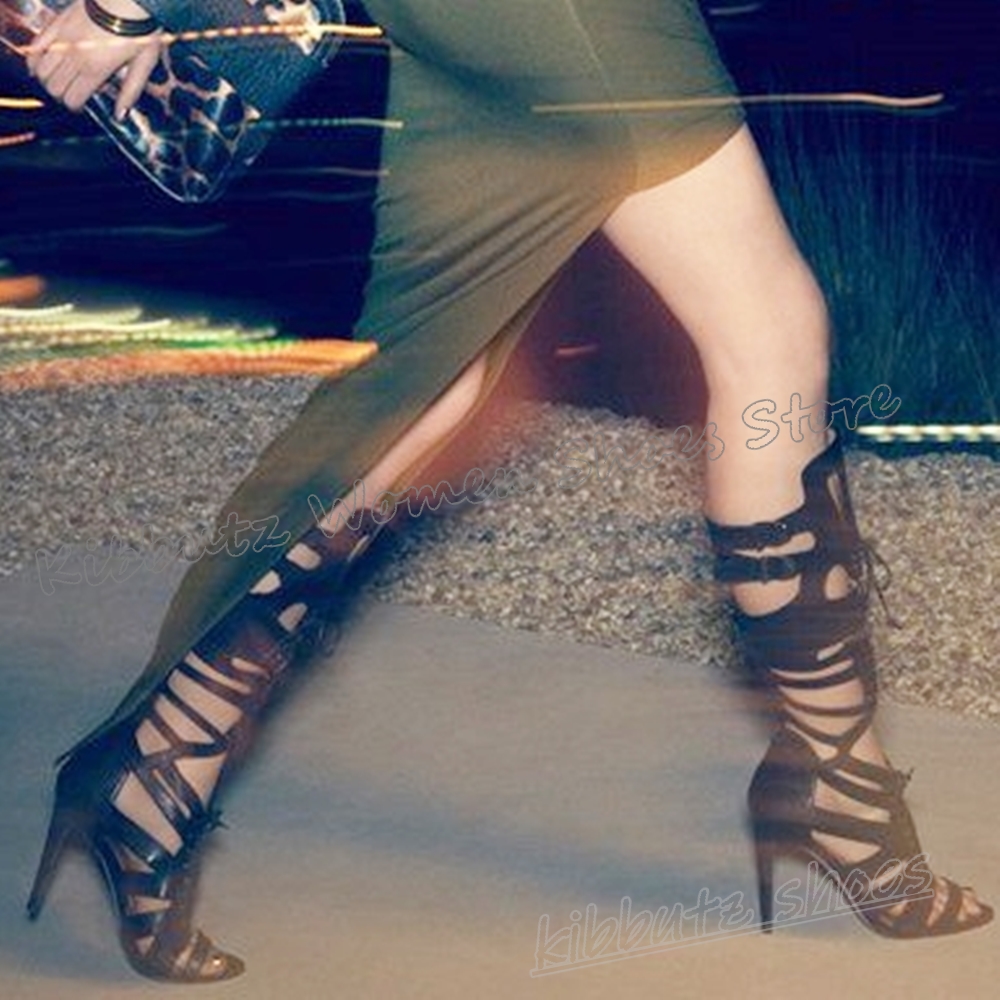 Women'S Fashion Show - Sneaker Boot Knee High Lace-Up Cross
