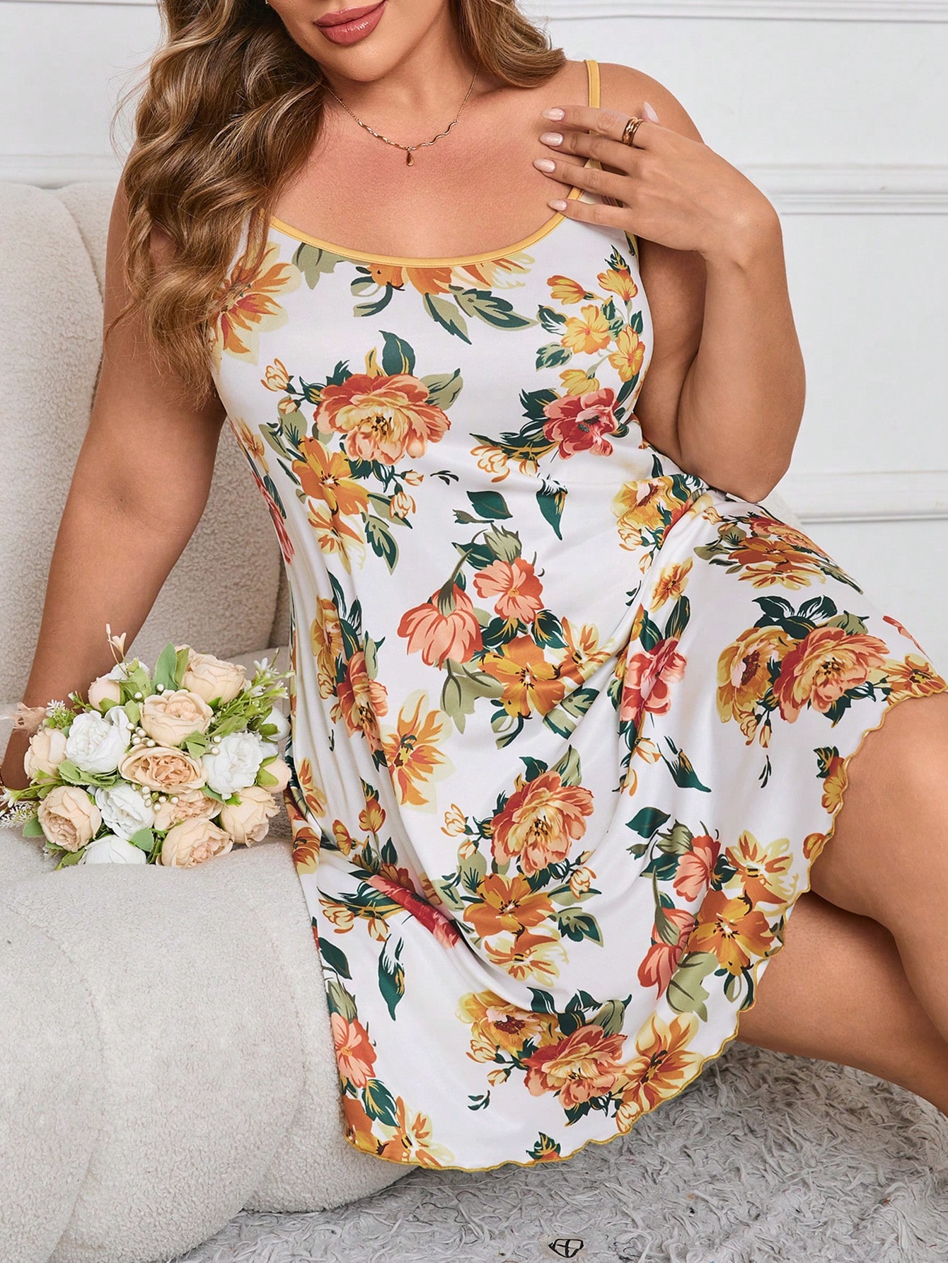Floral Summer Dress - Serenescape Plus Size Floral Print Camisole