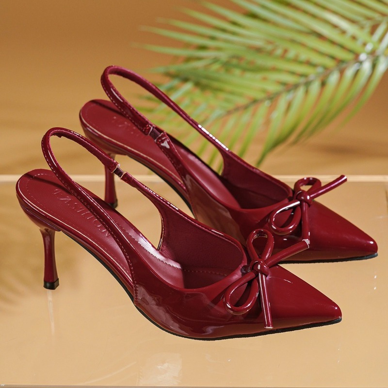 Women Fashion Brand - Bow Pointed Toe High Heels Sandals