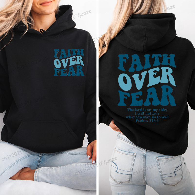 Faith Over Fear Print Sweatshi - Women Fashion Over 50 review and price