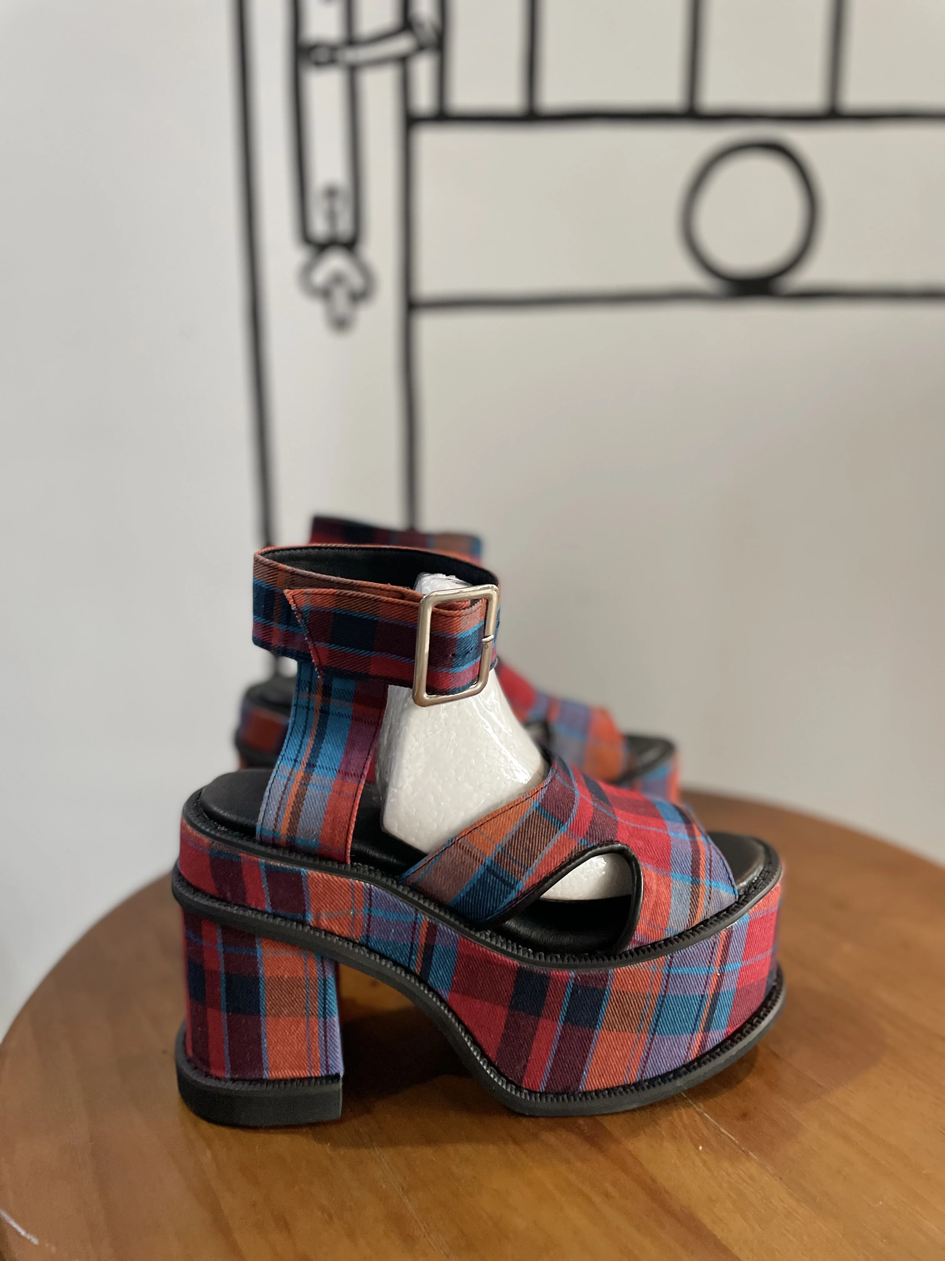 Platform Plaid Buckle Strap Sa - Women'S Fashion Show review and price