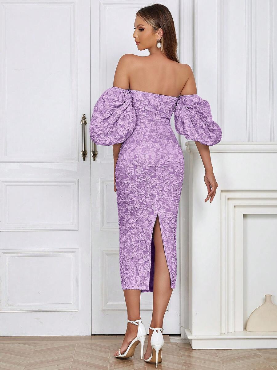 Off Shoulder Puff Sleeve Flora - Floral Summer Dress review and price