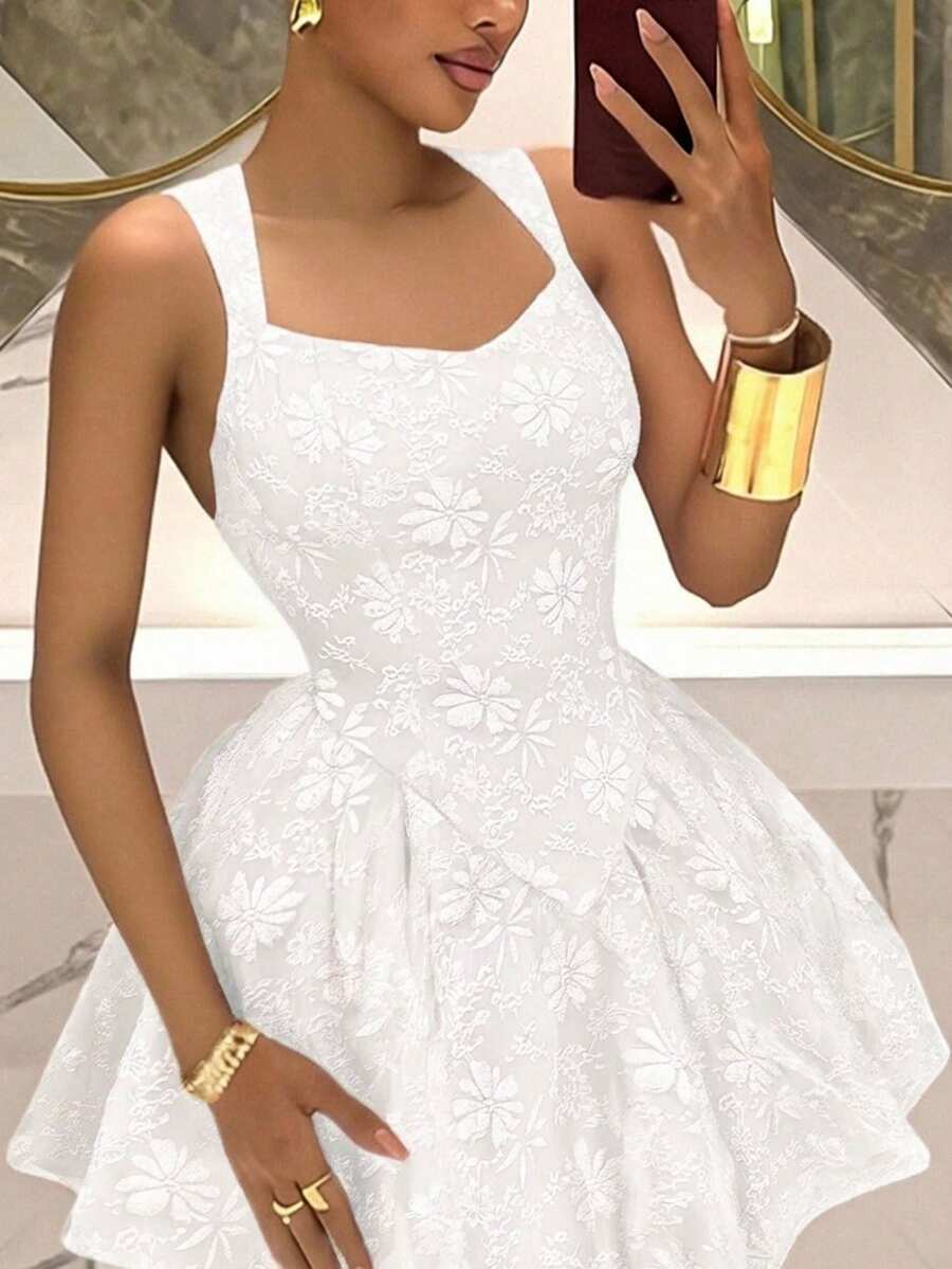 Elegant White Floral Lace A-Li - Floral Summer Dress review and price
