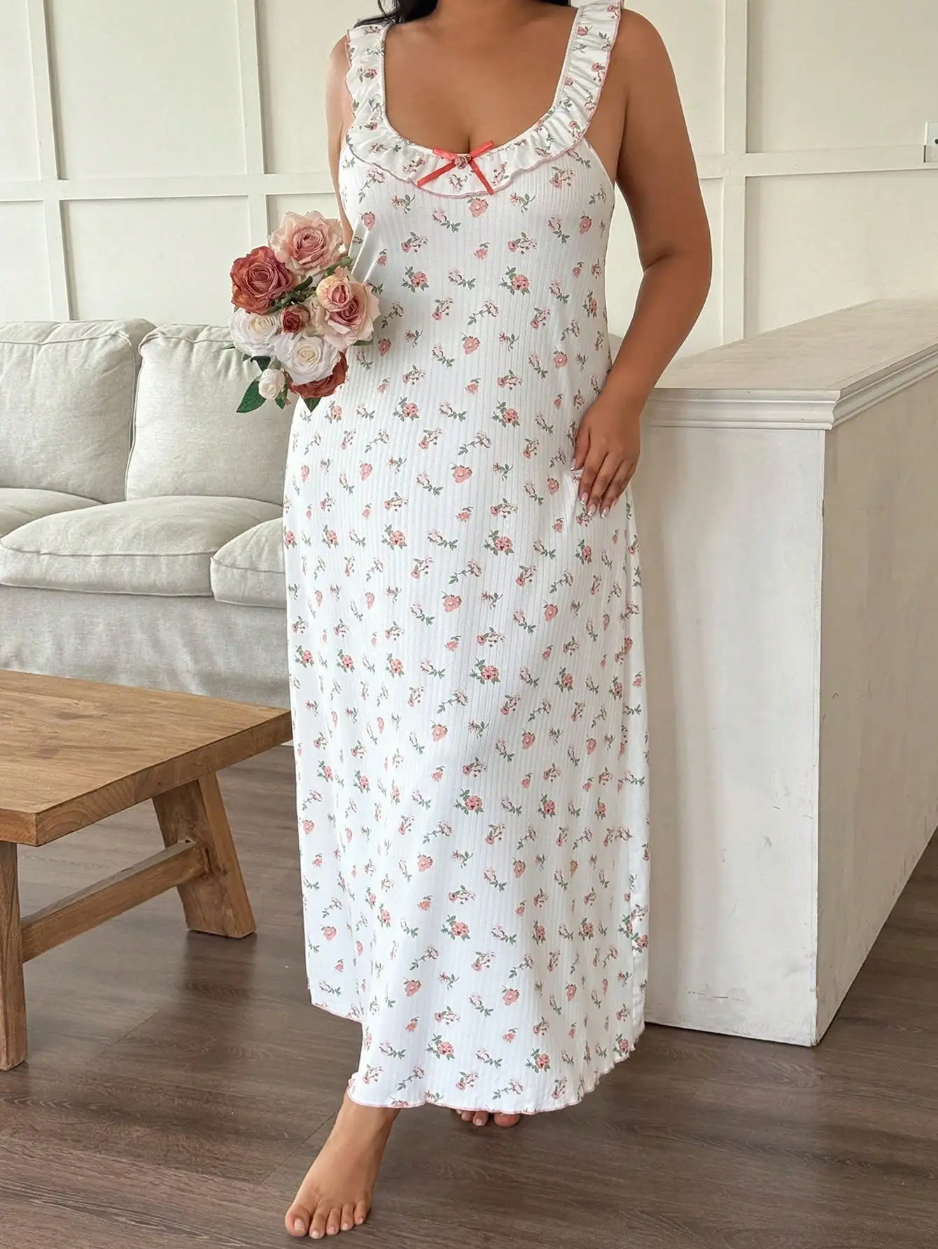 Plus Size Mid-Length Ditsy Flo - Floral Summer Dress review and price
