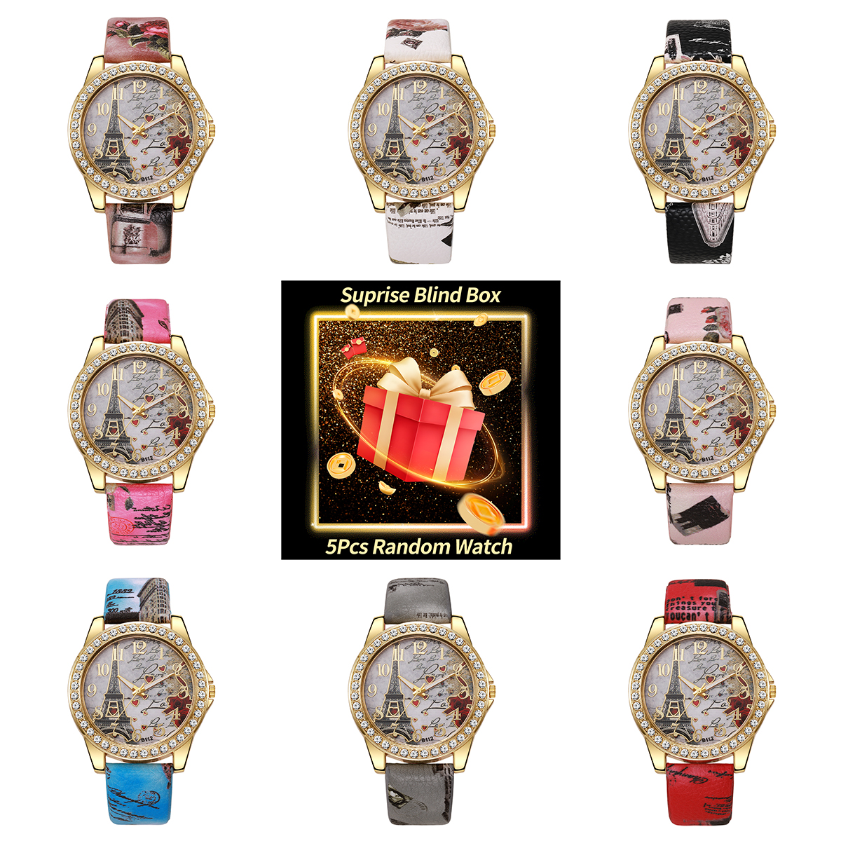 5PCS Surprise Mystery Box-Fash - Women'S Fashion Quartz Watch review and price