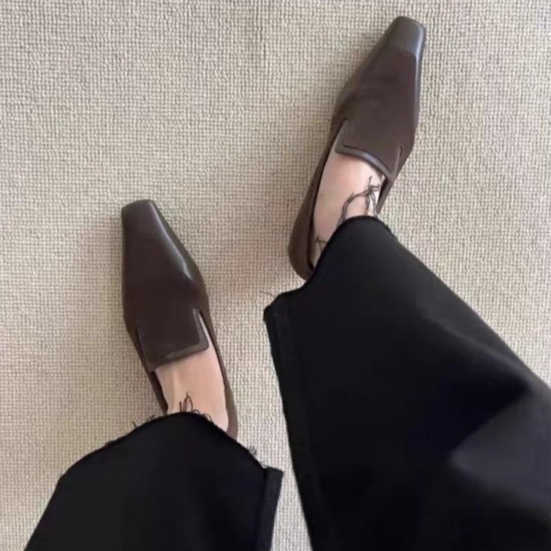 Retro Square Toe Deep Mouth Sl - Women Fashion Heels review and price