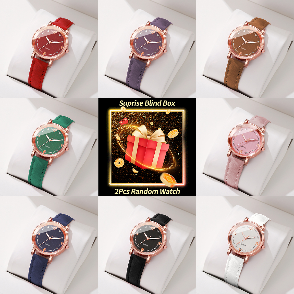 2PCS Surprise Mystery Box-Wome - Women'S Fashion Quartz Watch review and price