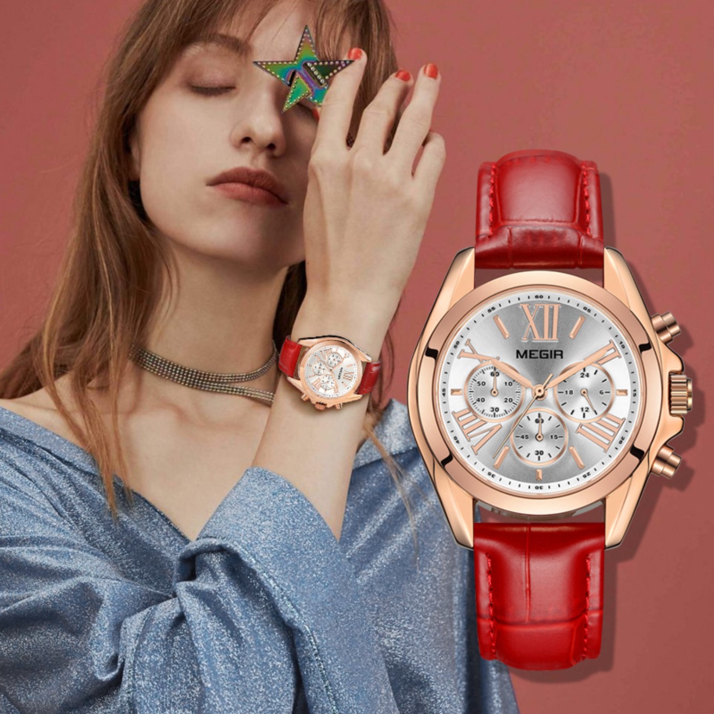 MEGIR New Luxury Leather Watch - Women Fashion Brand review and price