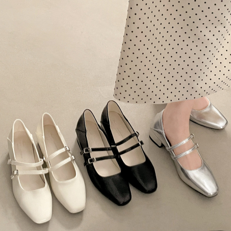 Square Toe Low Heel Women Silv - Women Fashion Heels review and price