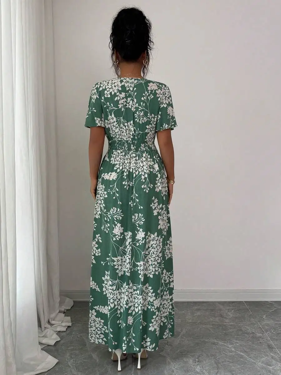 Women Elegant Floral Print Wra - Floral Summer Dress review and price