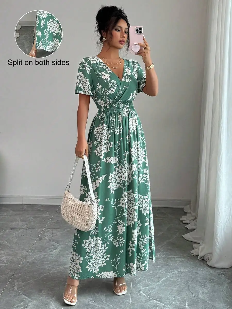 Women Elegant Floral Print Wra - Floral Summer Dress review and price