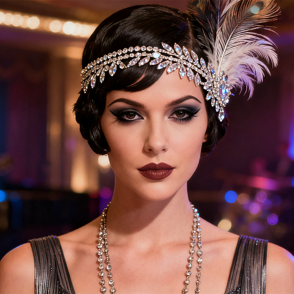 1920s Great Gatsby Feather Hea - Women'S Fashion Roaring 20S review and price