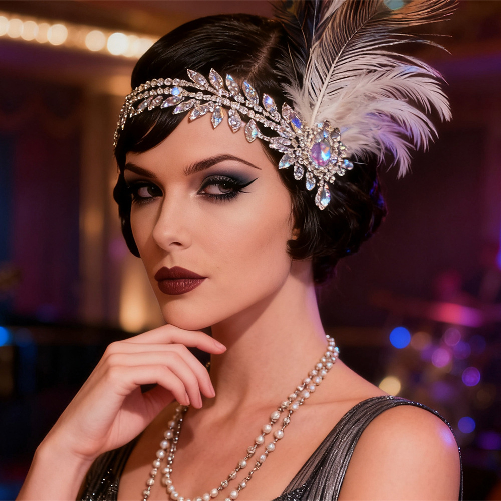 1920s Great Gatsby Feather Hea - Women'S Fashion Roaring 20S review and price